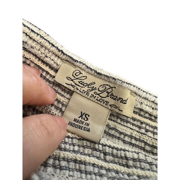 Lucky Brand Women's XS Black Striped Off-The-Shoulder Blouse‎ - Picture 5 of 5